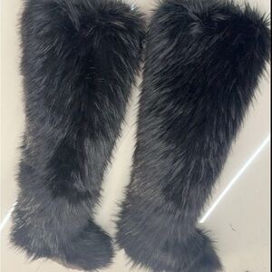 Our Custom Unique Black Faux Fur Boots are extremely gorgeous!!